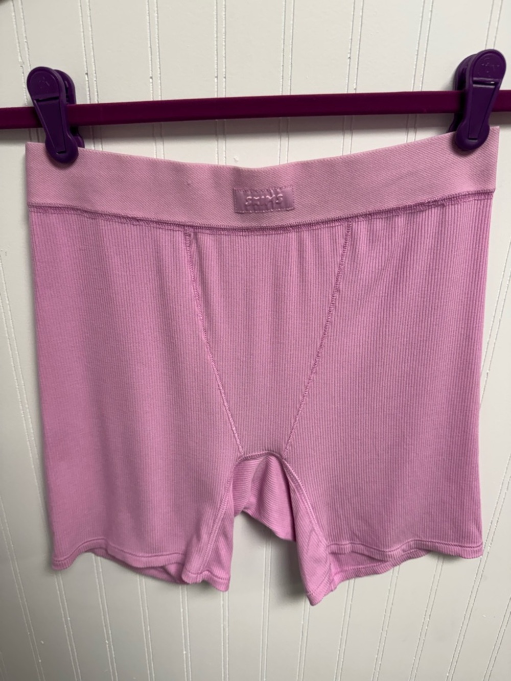 Skims Ribbed Boxer Shorts NWT Small PTL